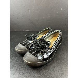 Women's Ugg 1901 Black Ashdale Duck Water Shoes Patent Leather Shearling Size 6‎